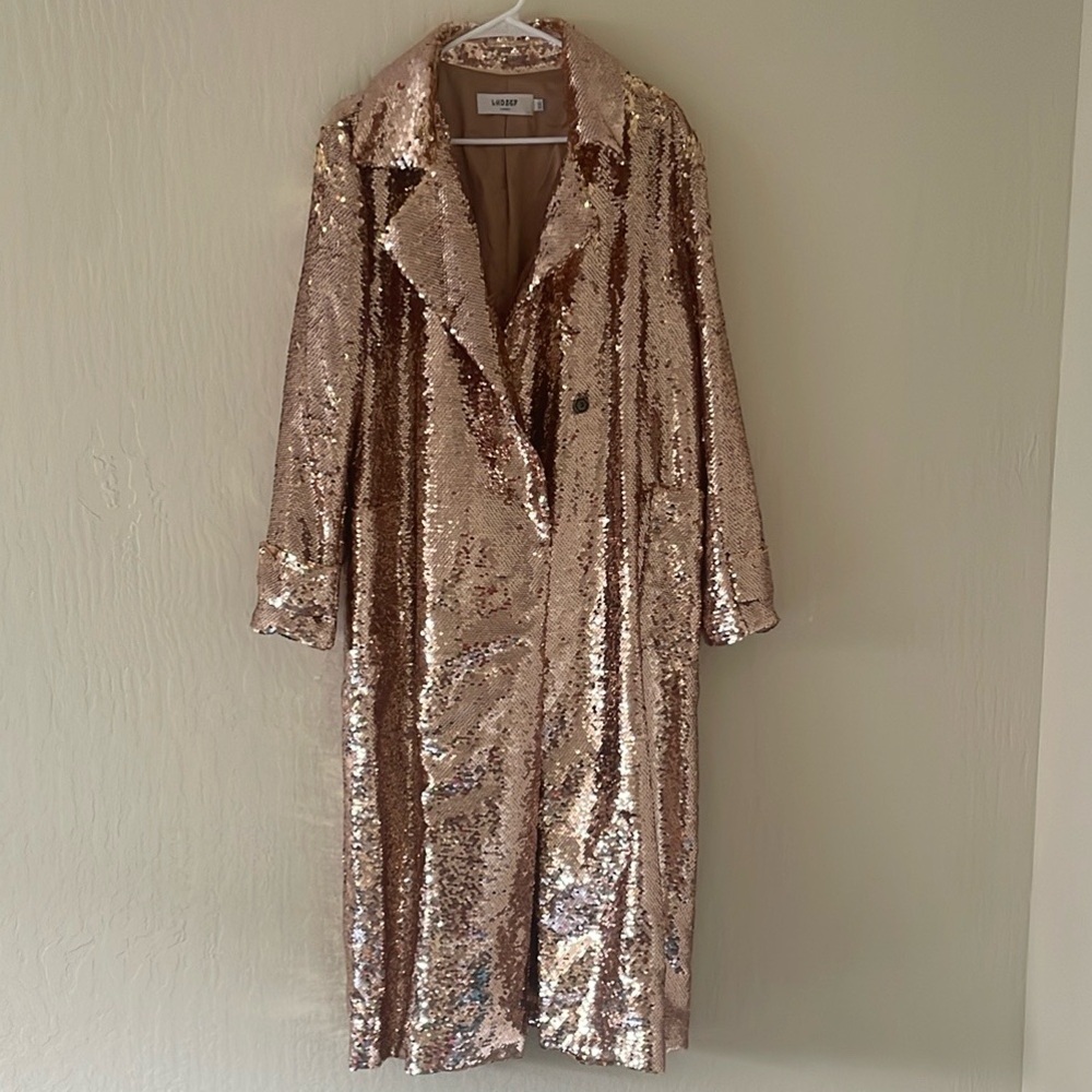 Sequin Rose Gold Trench Coat Asia Size XXL or US Size 12